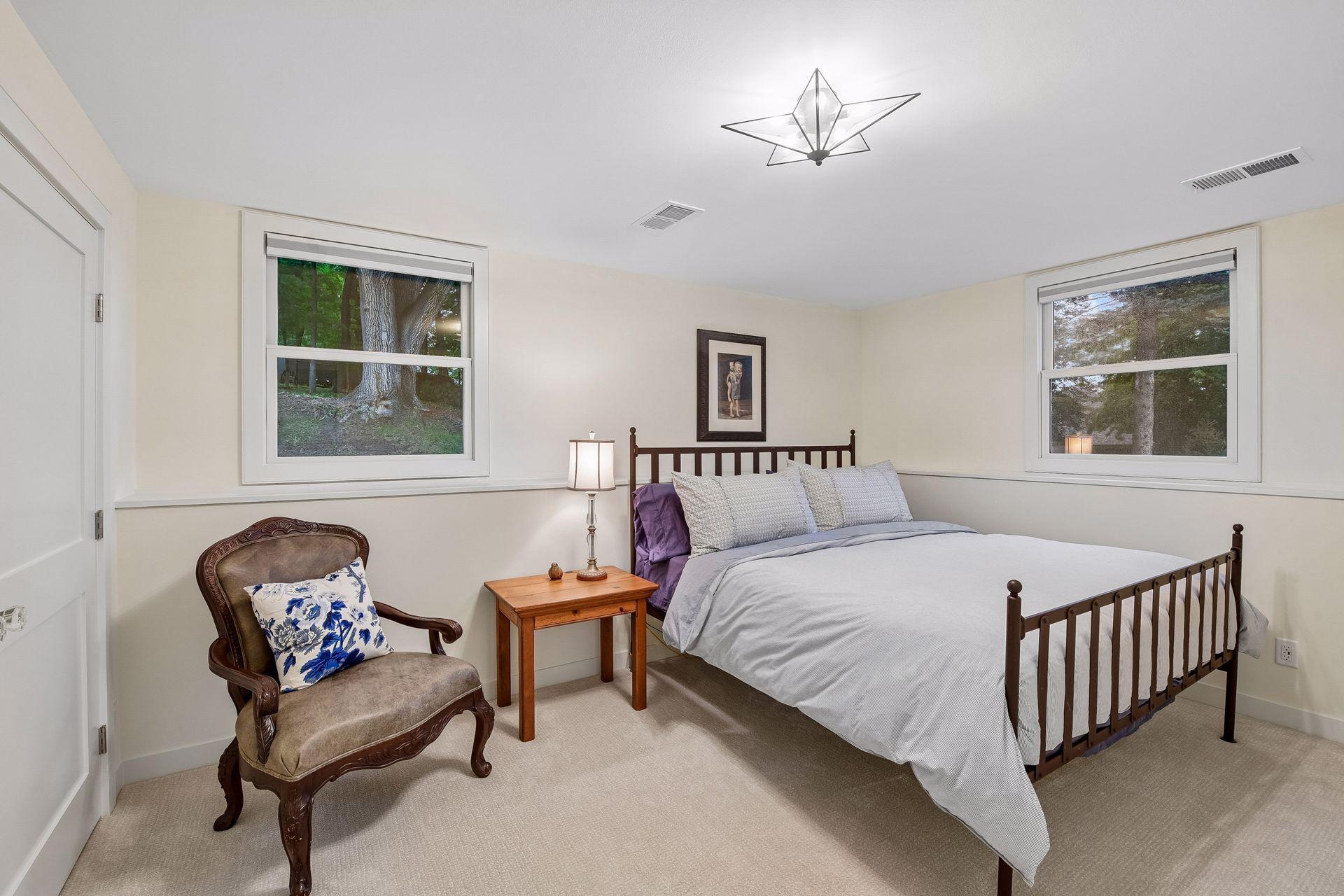 Generously sized bedroom features fresh finishes and natural light