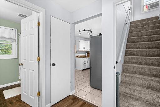 Look in to the kitchen from the living room/hallway