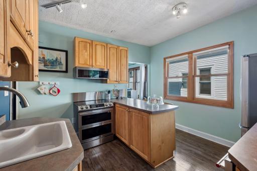 The roomy kitchen provides ample space for multiple cooksâanother example of how comfortably this main-level unit lives.