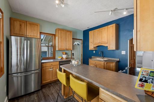 Generous counter space provides plenty of room for meal prep, baking and gathering in the kitchen.