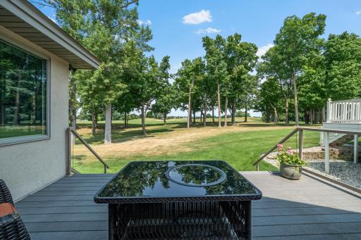 Relax outdoors while enjoying unobstructed golf course views.
