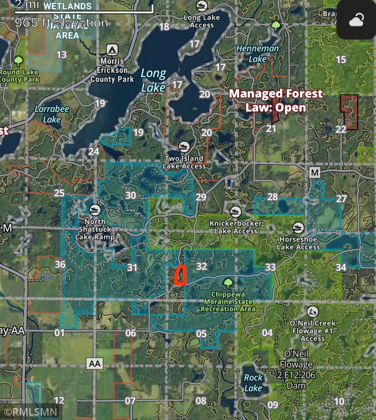 Green Highlighted Ground Public Land