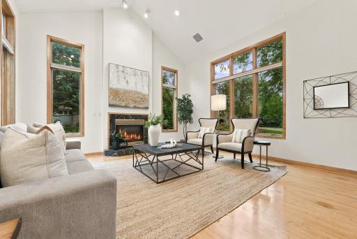 Beautiful sightlines and abundant natural light define the main-level living spaces.