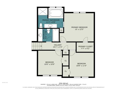 Upper-level floor plan for reference. Floor plans are approximate
