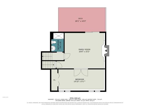 Lower-level floor plan for reference. Floor plans are approximate