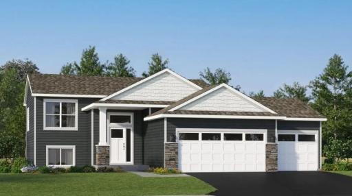 (Exterior rendering, actual home's finishes will vary.)