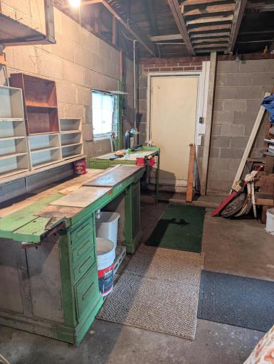 Back of garage work shop area