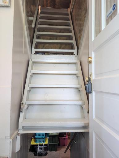 Pull down stairs to attic access