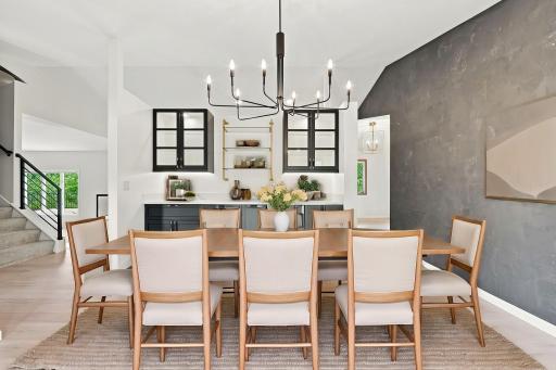 Dinning Room with custom cabinets and countertop - virtually staged for inspiration