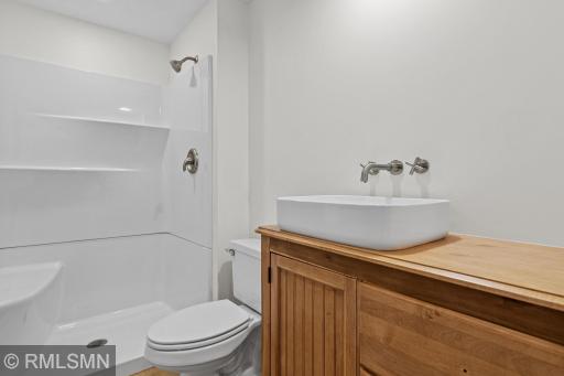 Newly renovated (2026) downstairs bathroom with shower