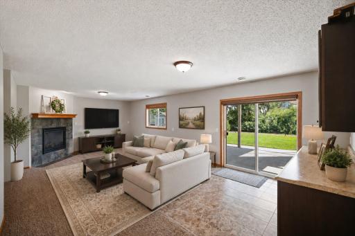 Virtually staged-Great area to gather or cozy up by the fireplace!