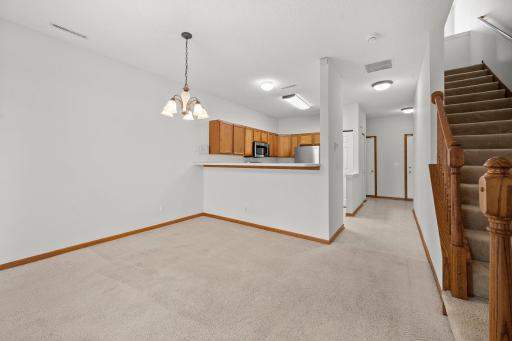 Open dining space keeps you connected to the kitchen and living room