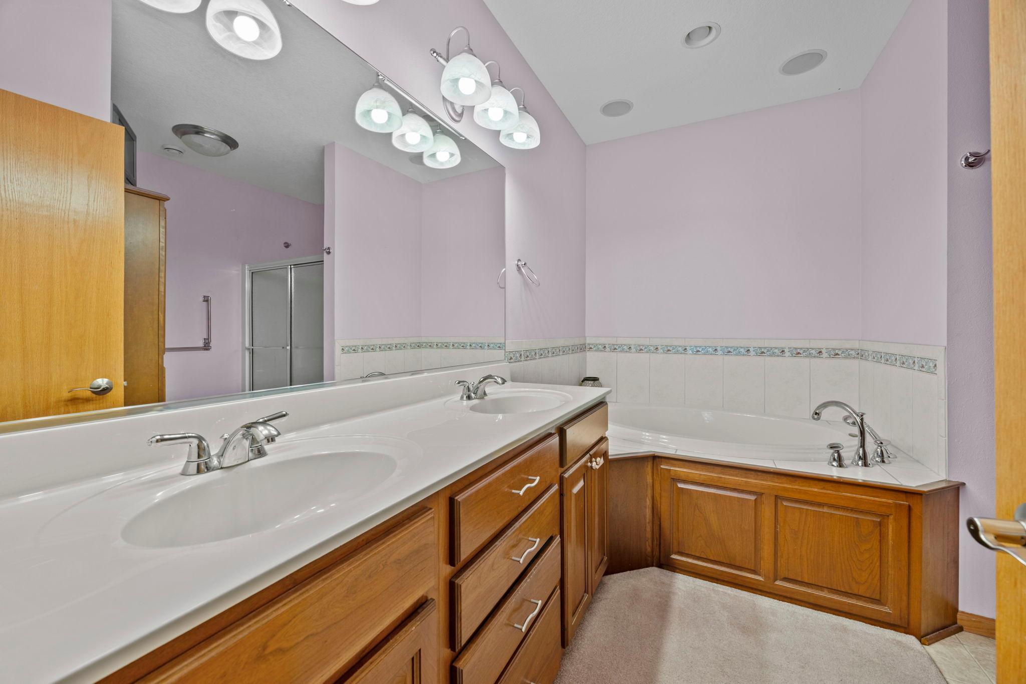 Primary bath with double vanity
