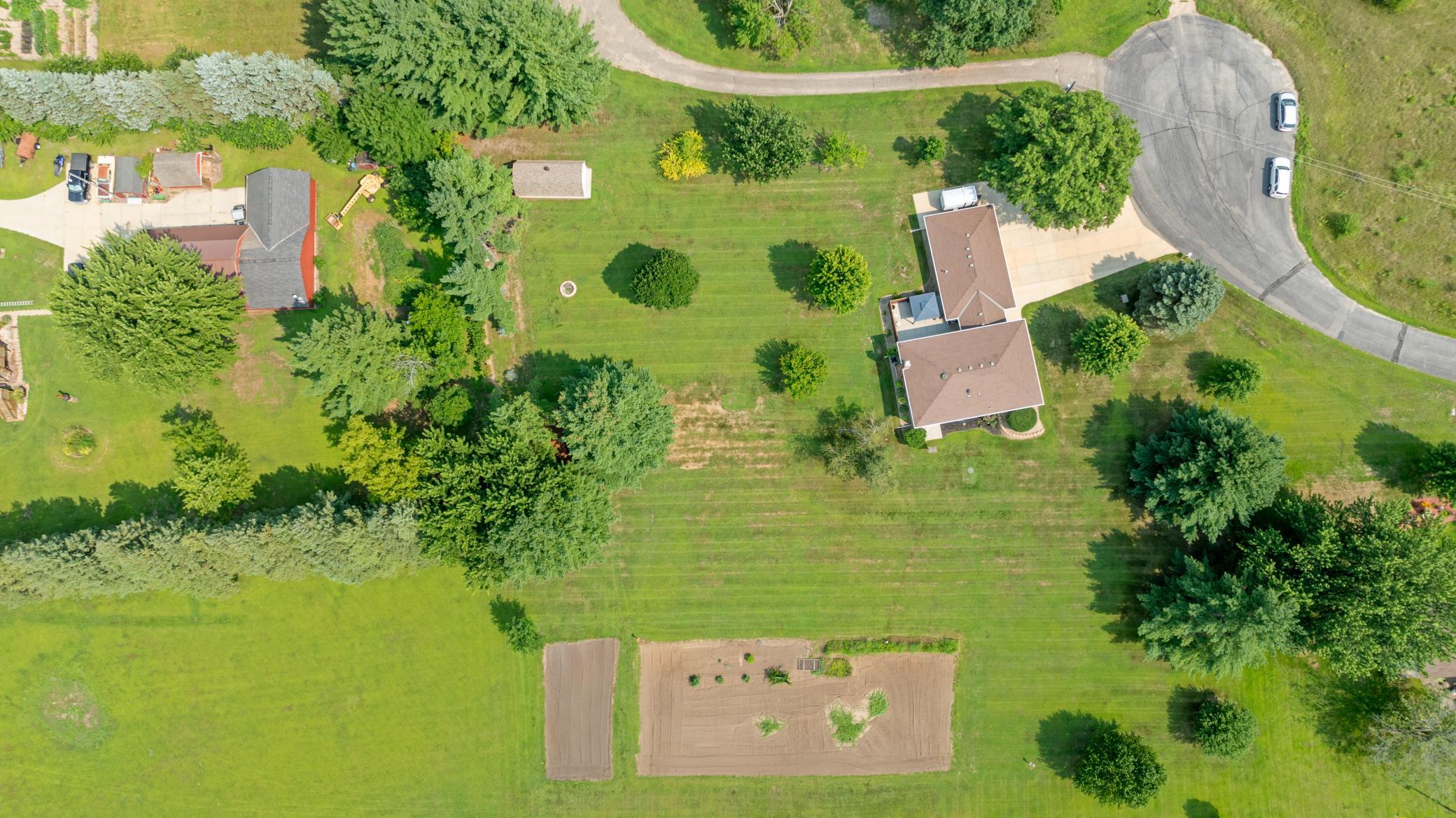 Large garden in the backyard