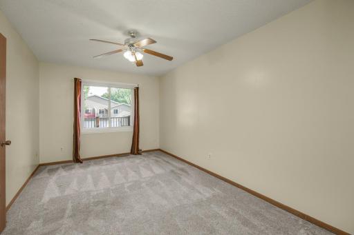 Primary bedroom is well sized with room for a king bed and night stands.