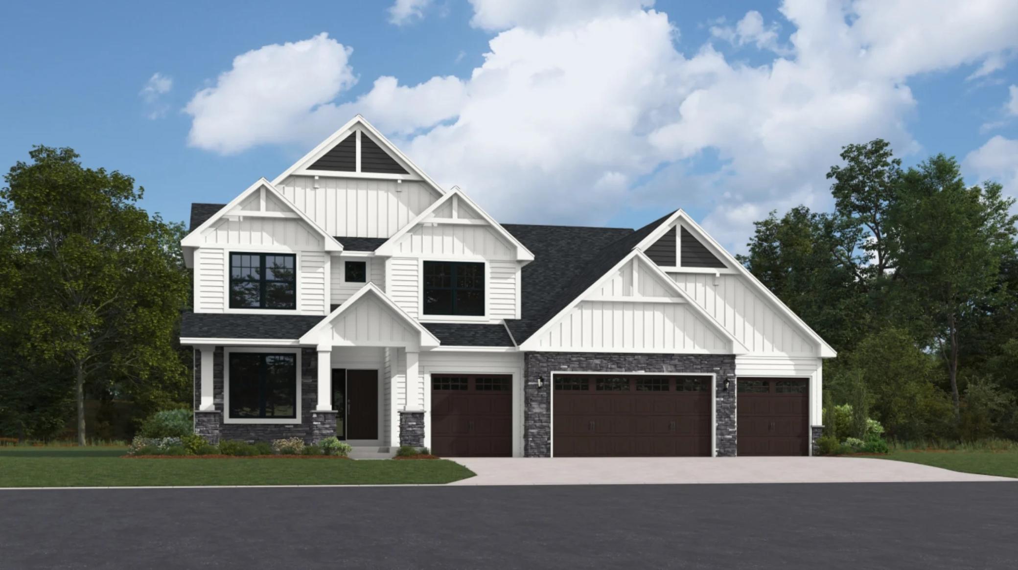 (Exterior rendering, actual home's finishes will vary.) (All the following photos are of a similar home, actual finishes may vary.)