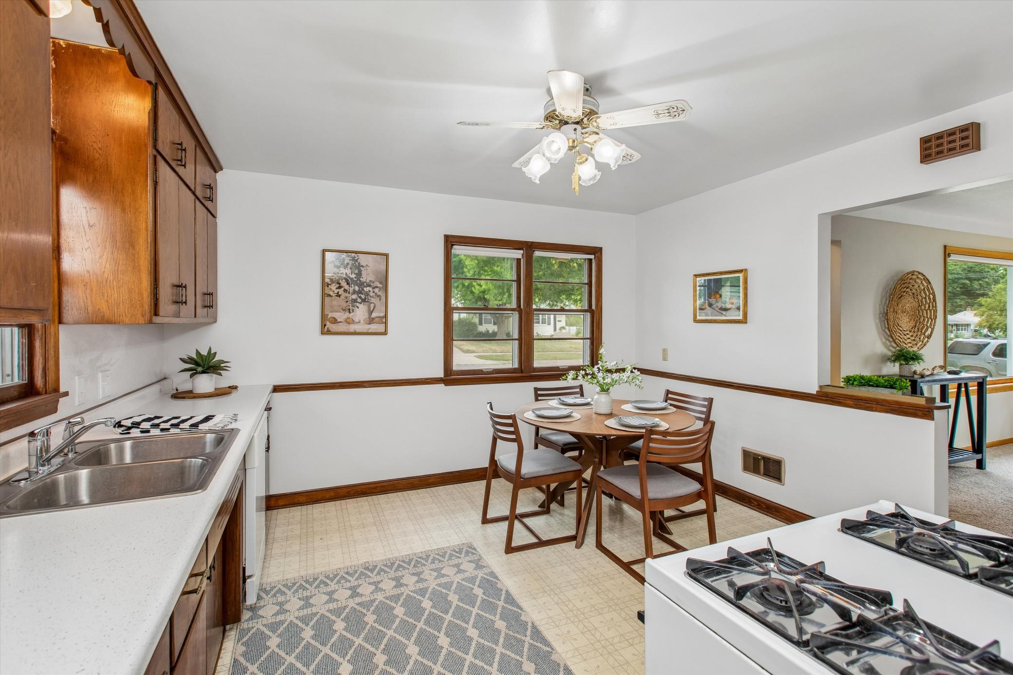 Great room concept - talk to your family and guests in living area while cooking!