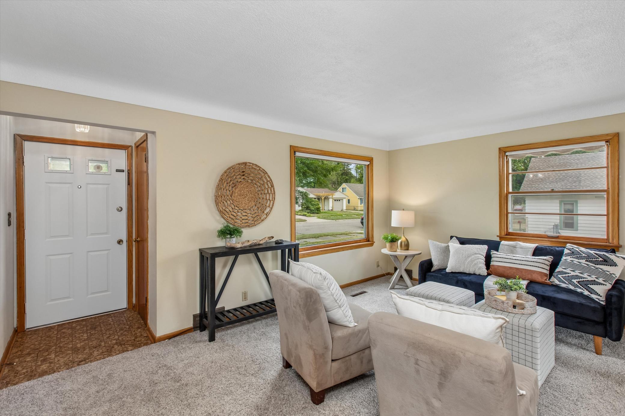 Welcoming foyer and coat closet.