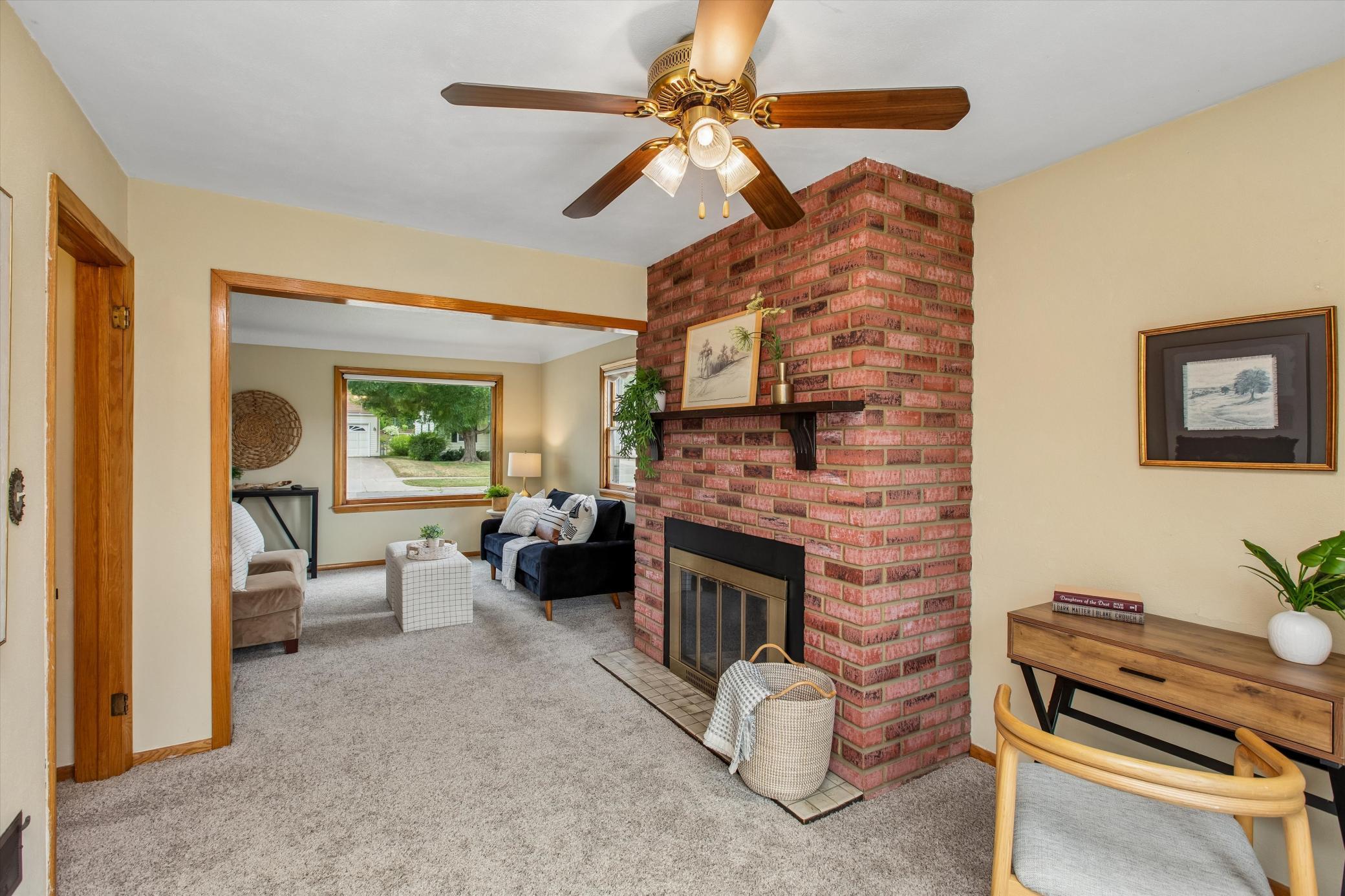 Unique layout and design with wood burning fireplace. Imagine the holidays!