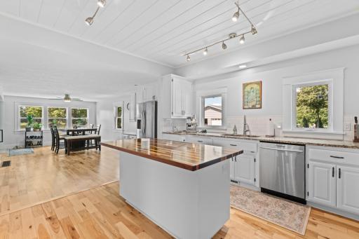 Updated kitchen with large island