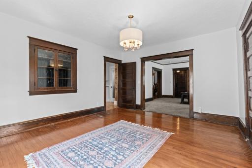 Dining room with built in cabinet