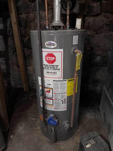 A shot of the hot water heater.