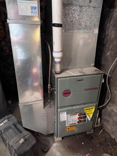 A look at the furnace in the basement.