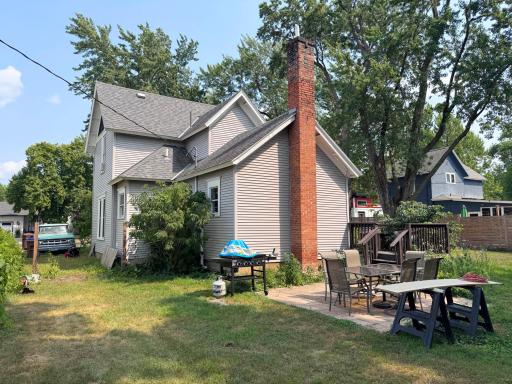 A shot of the home's exterior from the backyard.