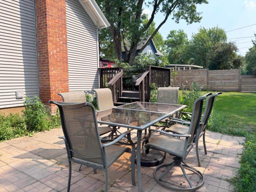 Views of the patio in the backyard.