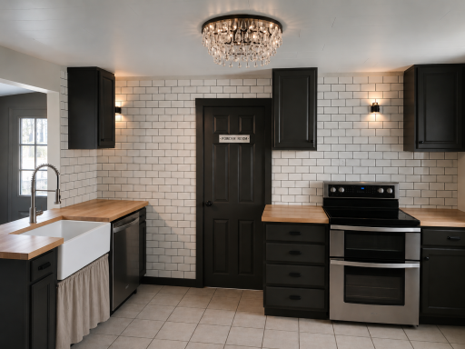 Views of the kitchen. This photo has been decluttered with AI assistance.