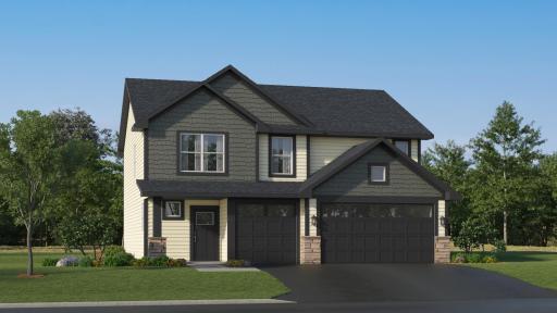 (Exterior rendering, actual home's finishes will vary.)