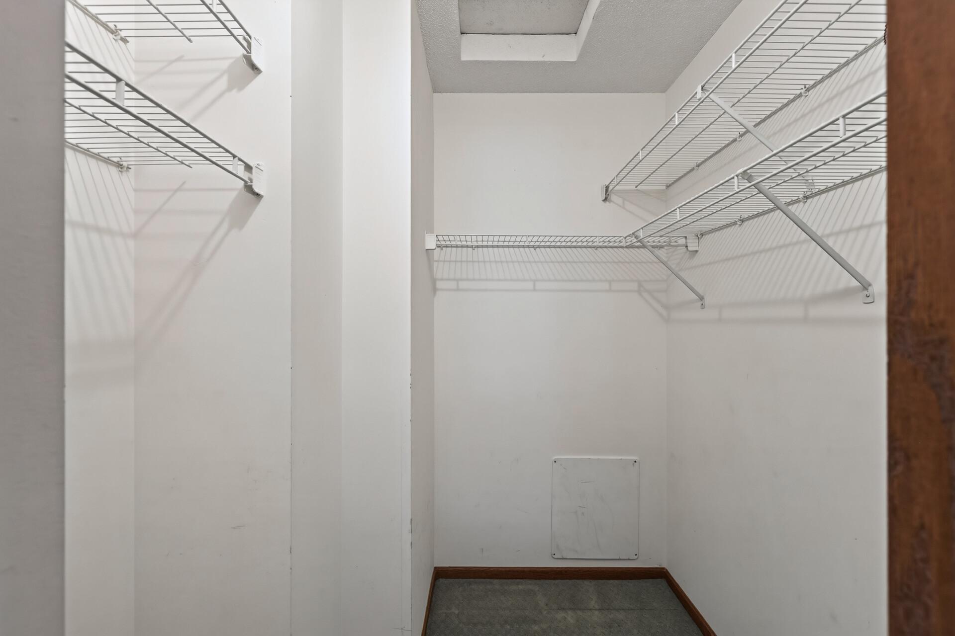 Large walk-in closet provides excellent everyday storage.