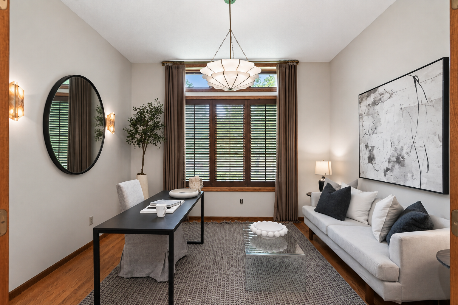 The flexible front room overlooks St. Anthony Park and works beautifully as a home office, reading room, or future main-level primary suite.