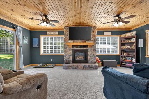 STUNNING family room features gas burning fireplace!