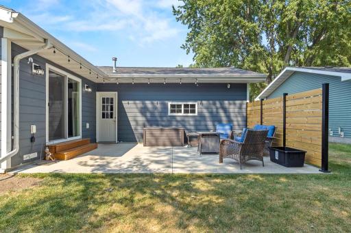 Nice patio space with direct access to living room. Privacy fence to North.