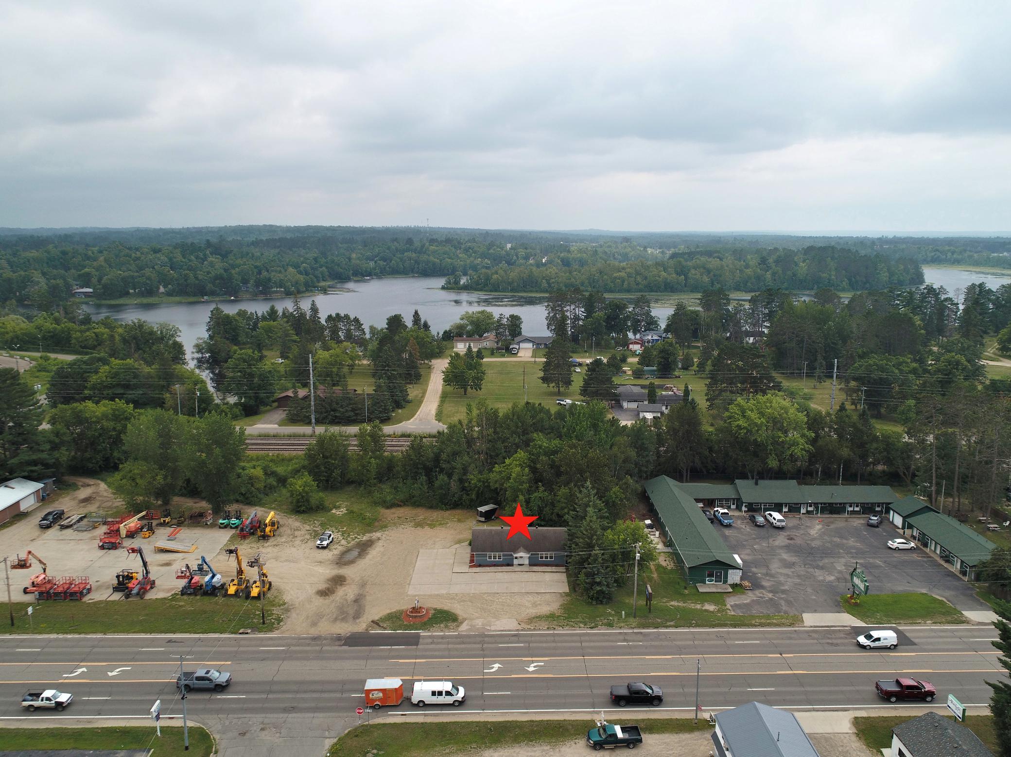 Aerial, front of building