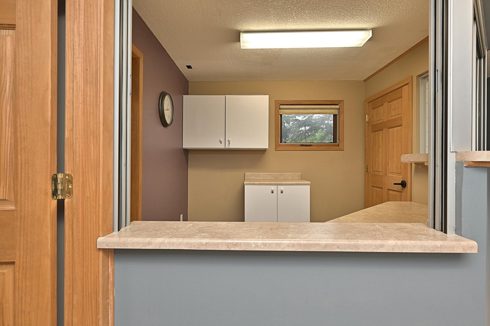 Reception desk window