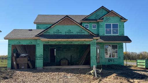 (Photo is of the actual home in progress.)