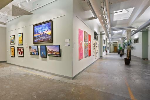 Trendy art installation on the main level and throughout.