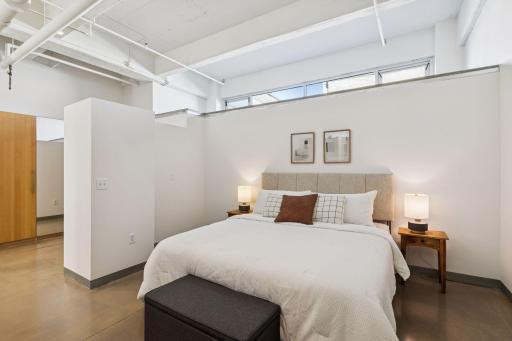 Light-shelf brings natural light through the unit.