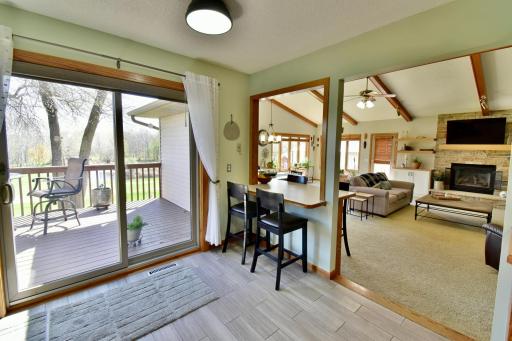 Breakfast Bar Area with Walkout to Deck of Kitchen