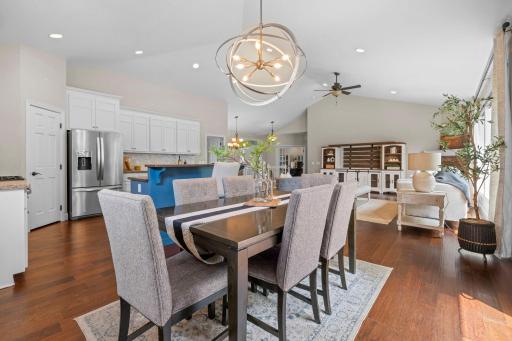 Spacious dining area with direct access to the deck for easy indoor-outdoor living.