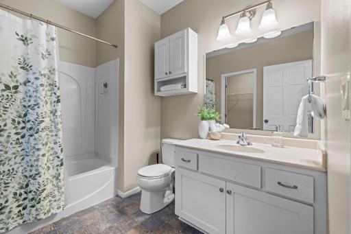 Full bathroom on the lower level.