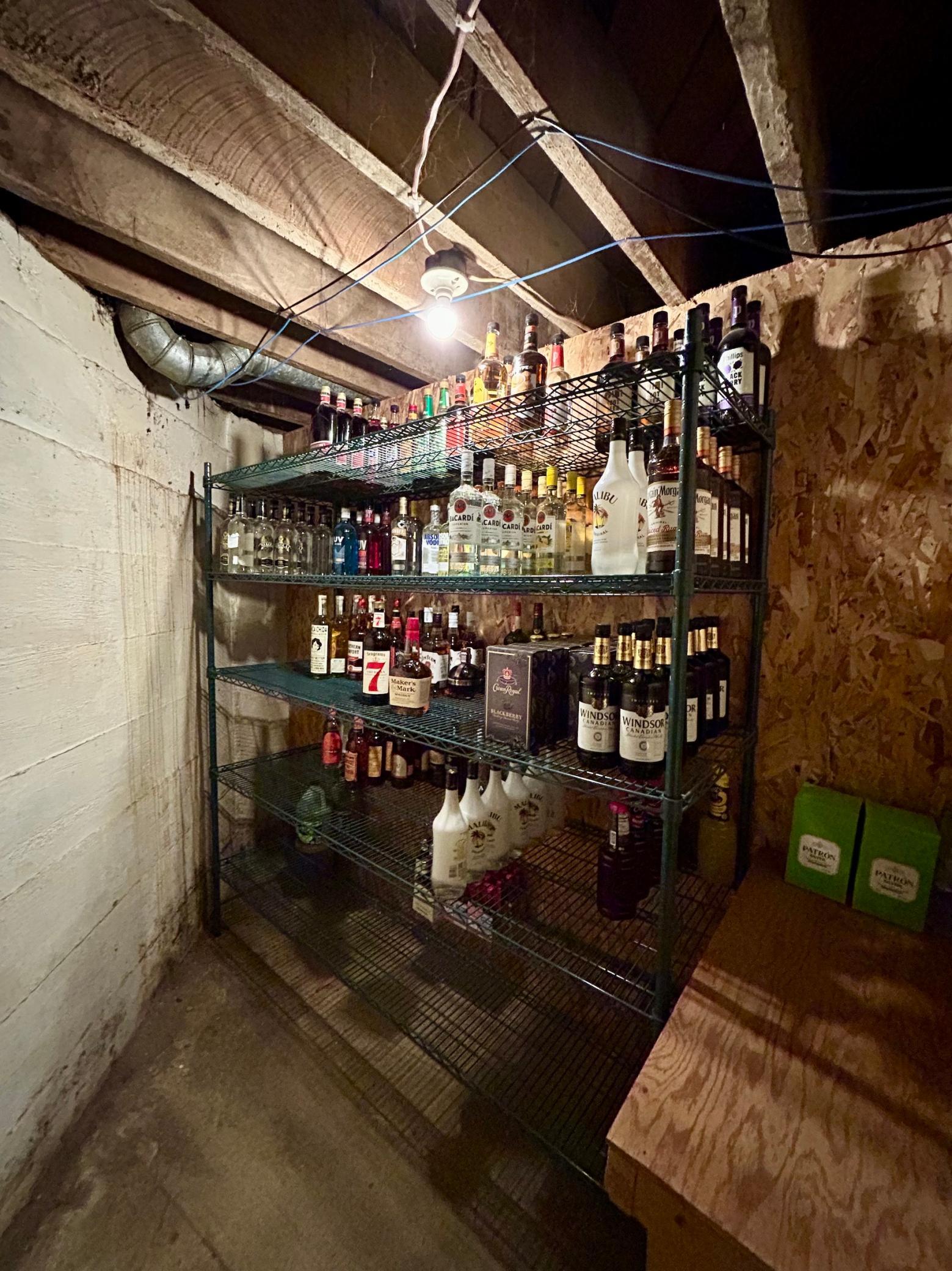 Partial basement has lots of storage space