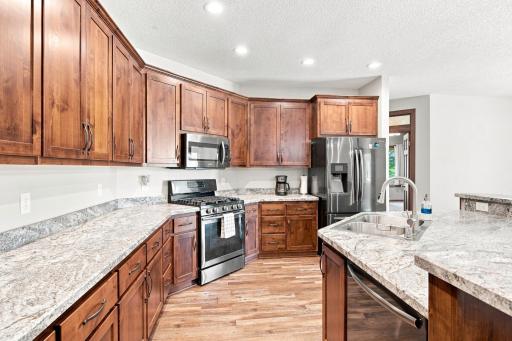 Beautiful custom kitchen with spacious center island, plenty of room to gather and entertain