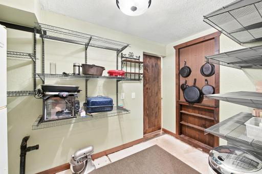 Large walk in pantry off kitchen