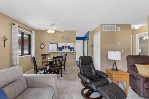 View of living room next to kitchen