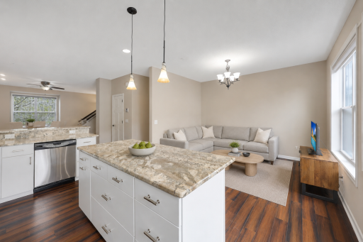 Large Island/Family Room - Virtually Staged