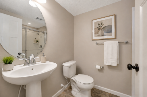 4th Private Bath - Shower - Virtual Staged