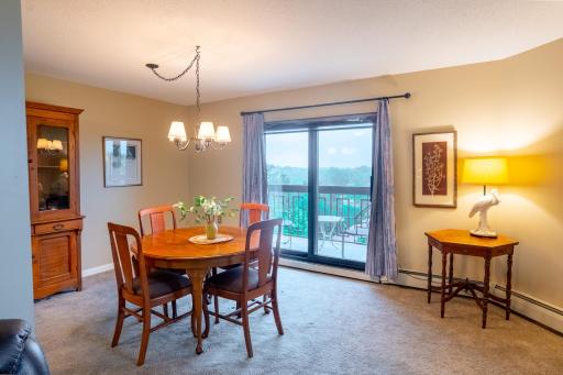 Dining room with plenty of space to open up the table for a large gathering.